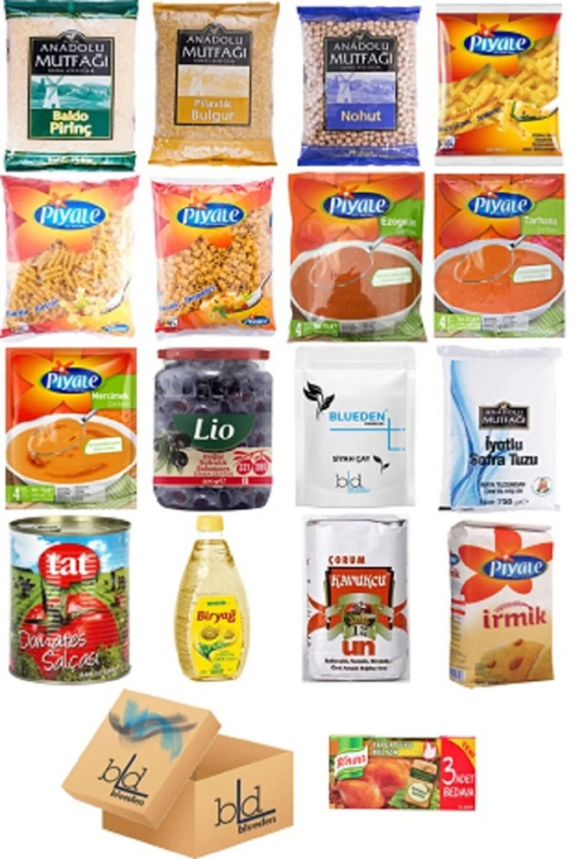 Blueden Ramazan Paketi Kumanya Erzak Gıda Yardım Kolisi 17 Parça 80 nolu Paket