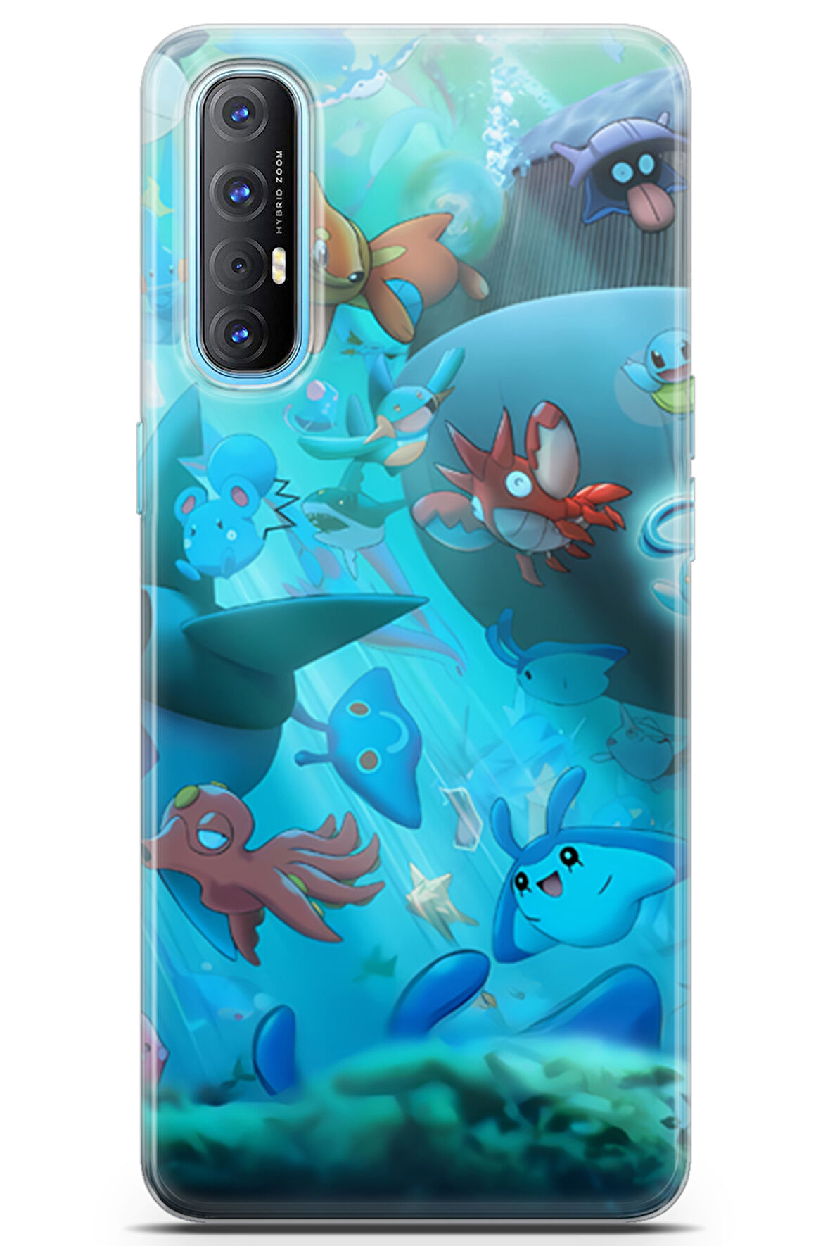 Oppo Reno3 Pro uyumlu Pokemon 20 HD Tasarım Pokemon Sualtı