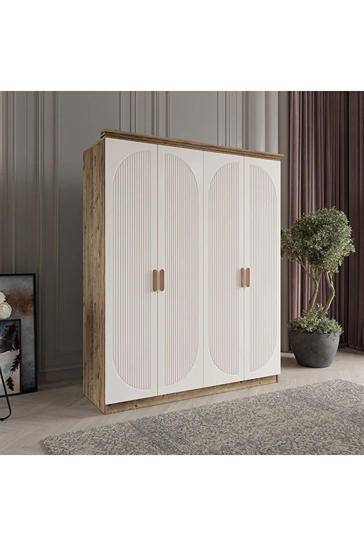 SOHO 4 KAPAKLI AYTAŞI BAZALI GARDIROP