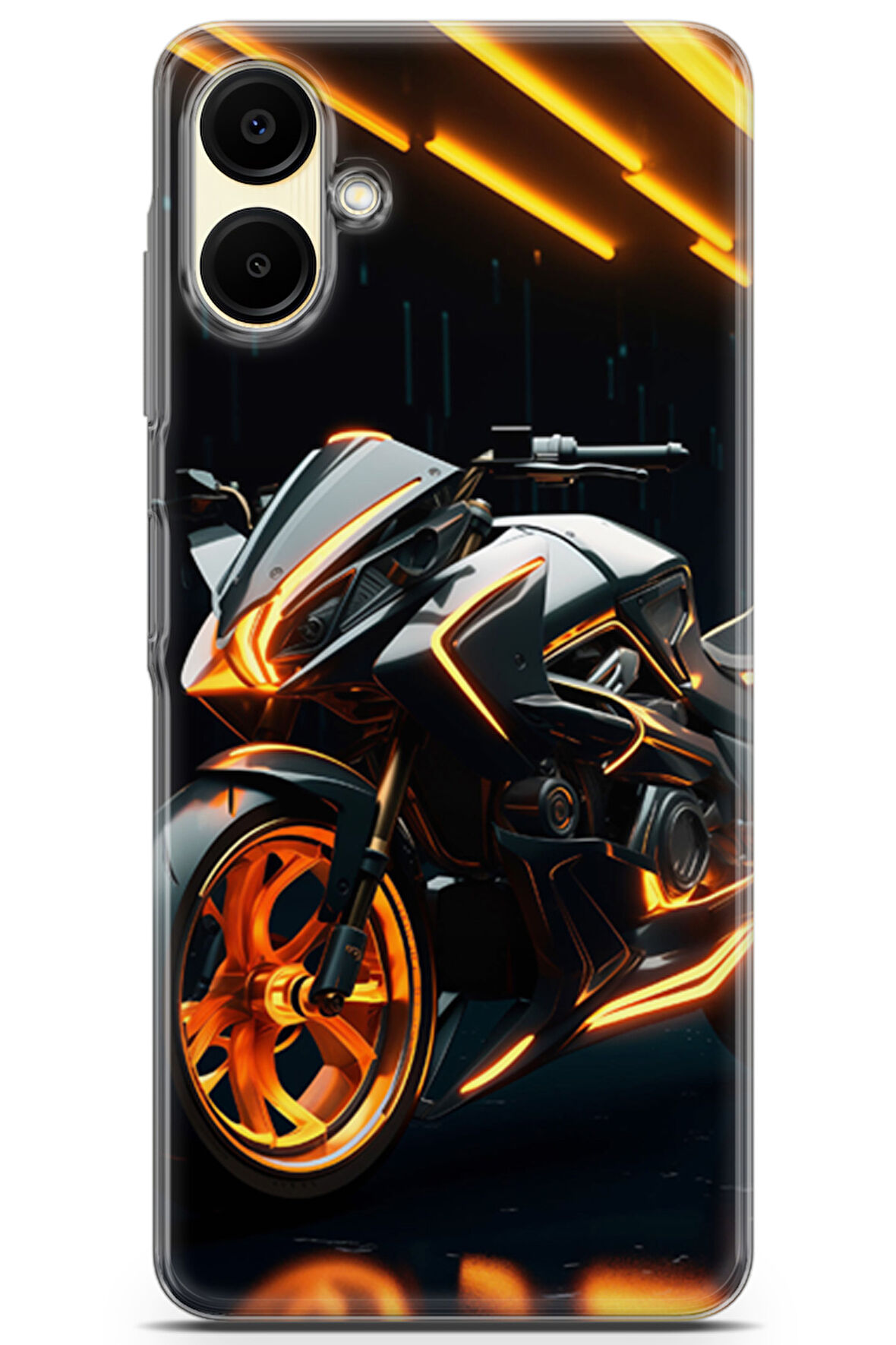 Samsung Galaxy A06 uyumlu Otomoto 16 Darbe Önleyici Turuncu Neon Motor