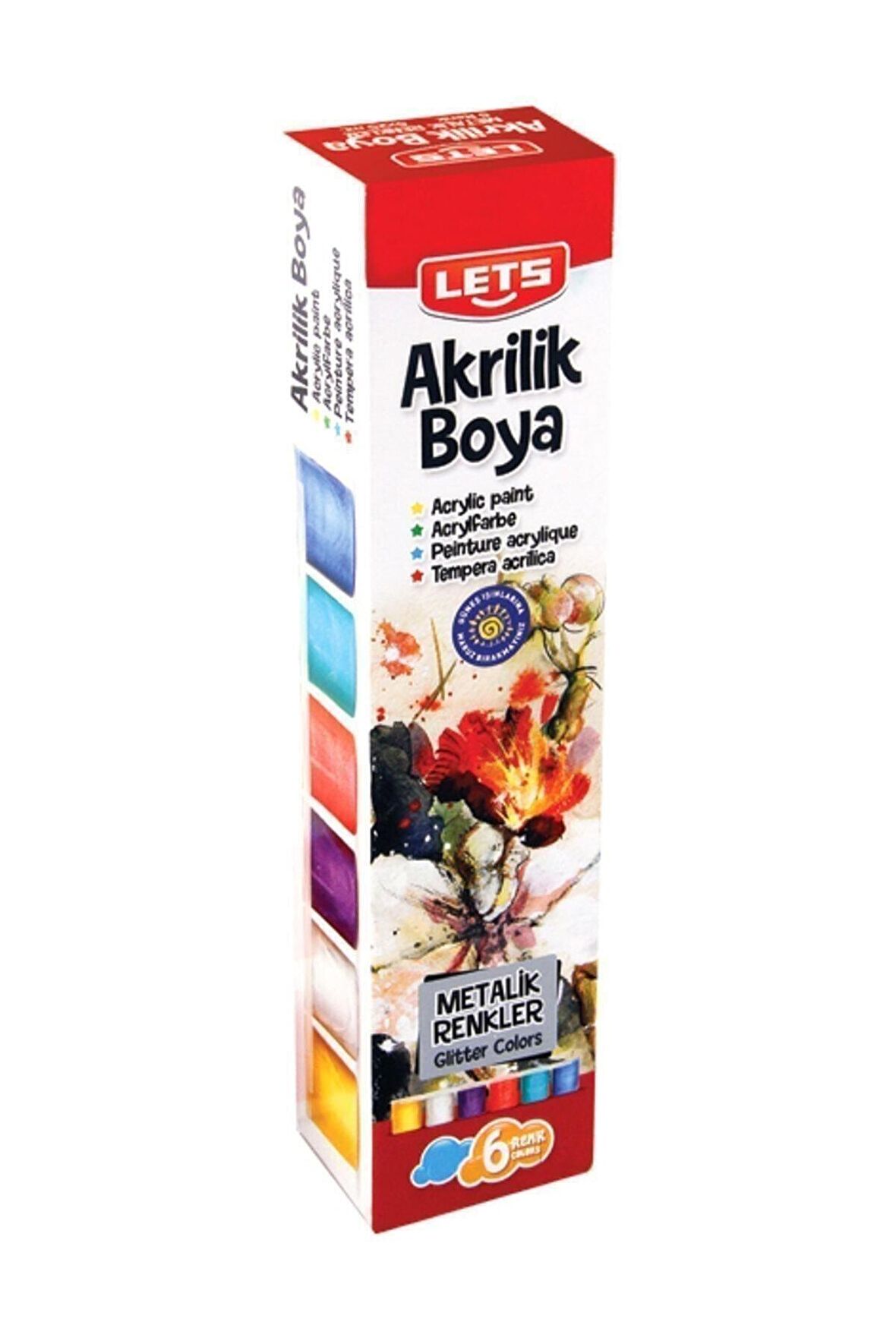 Akrilik Boya 6 Renk Metalik 25 Mg.