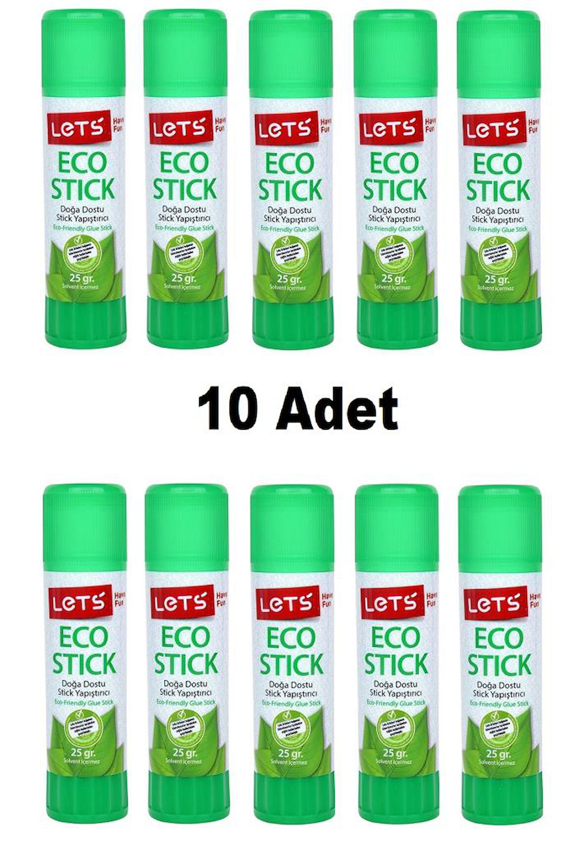 Lets 10 Adet Doğa Dostu Stick Yapıştırıcı 22 Gr L-10125