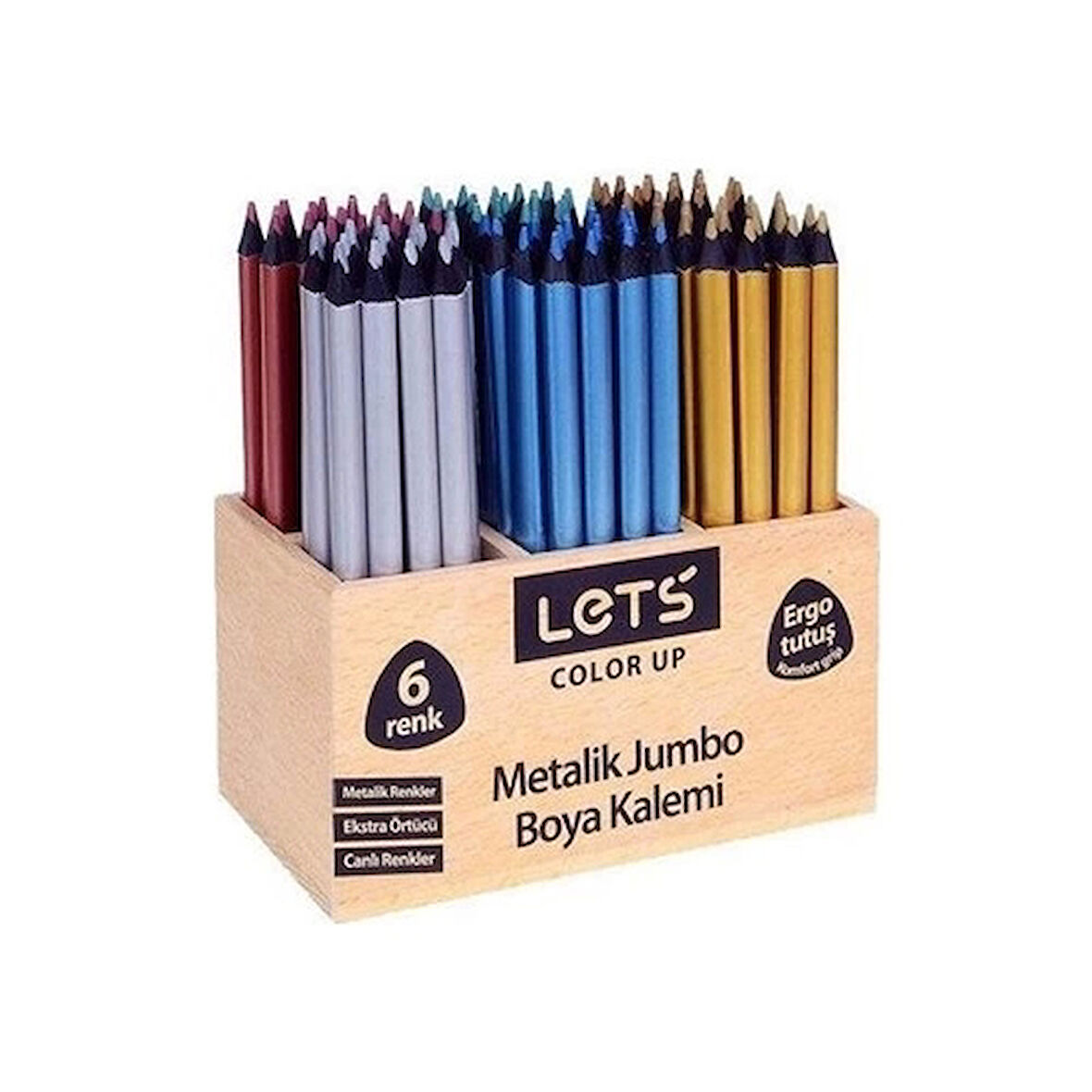 Lets Metalik Jumbo Boya Kalemi Kahverengi