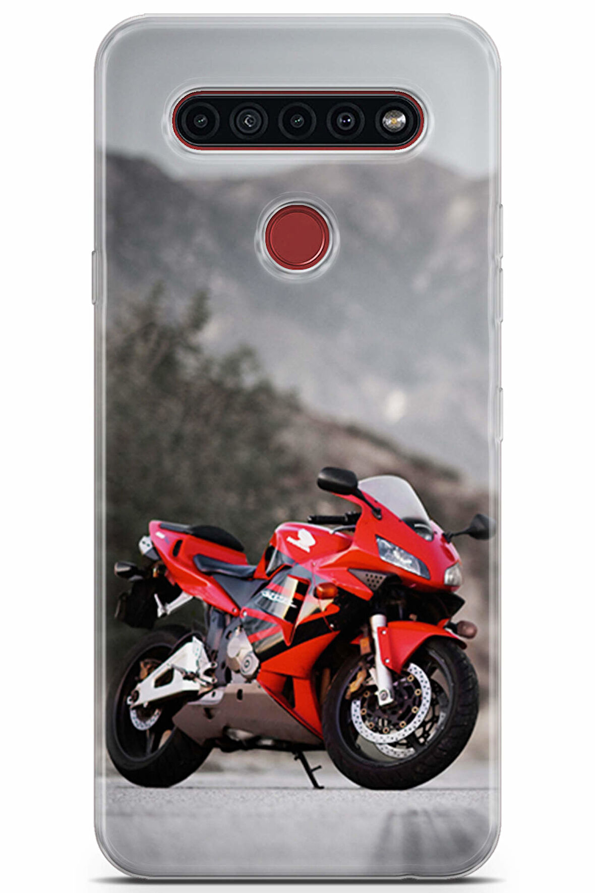 LG K51S uyumlu Otomoto 40 Baskılı Telefon Kabı Kırmızı Honda CBR600