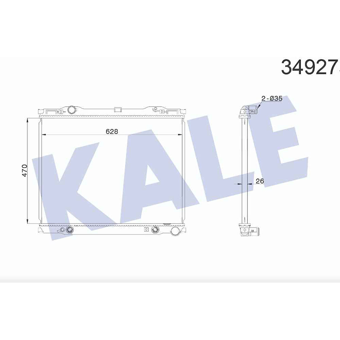 RADYATÖR SU SORENTO 03-06 26mm A-T BRAZING