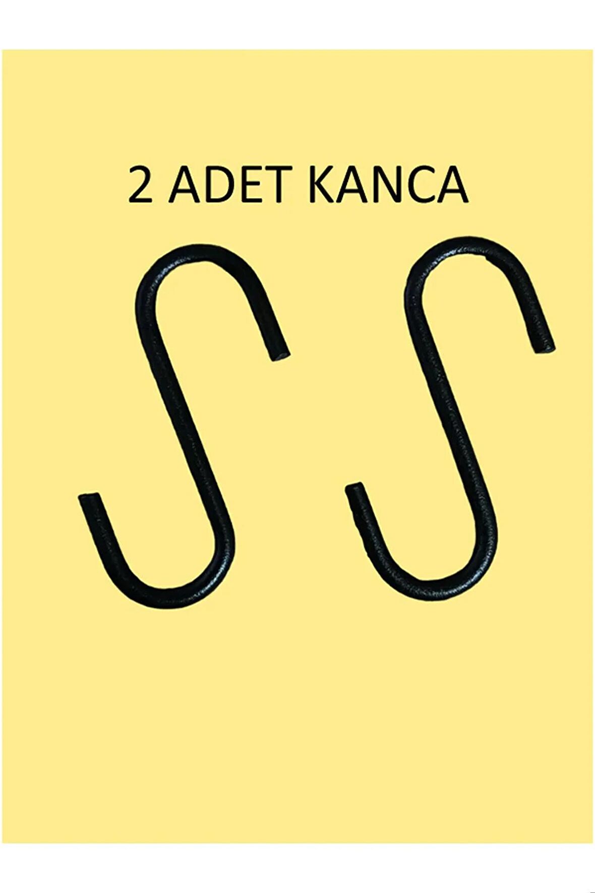 2 Adet, Siyah Renk, 7,5 Cm, Metal Kanca, S Kanca, Es Kanca, Banyo Kanca, Demir Kanca