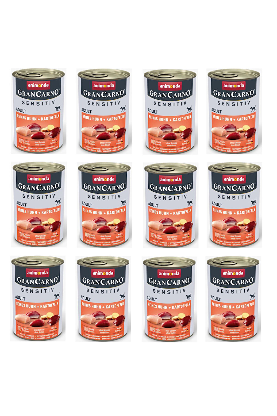 Animonda Gran Carno Sentive Tavuk ve Patatesli Köpek Konservesi 400 Gr X 12 Adet