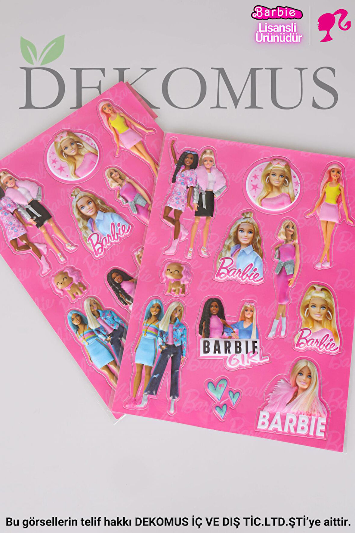 DEKOMUS İLE LİSANSLI BARBIE 3D STICKER SET