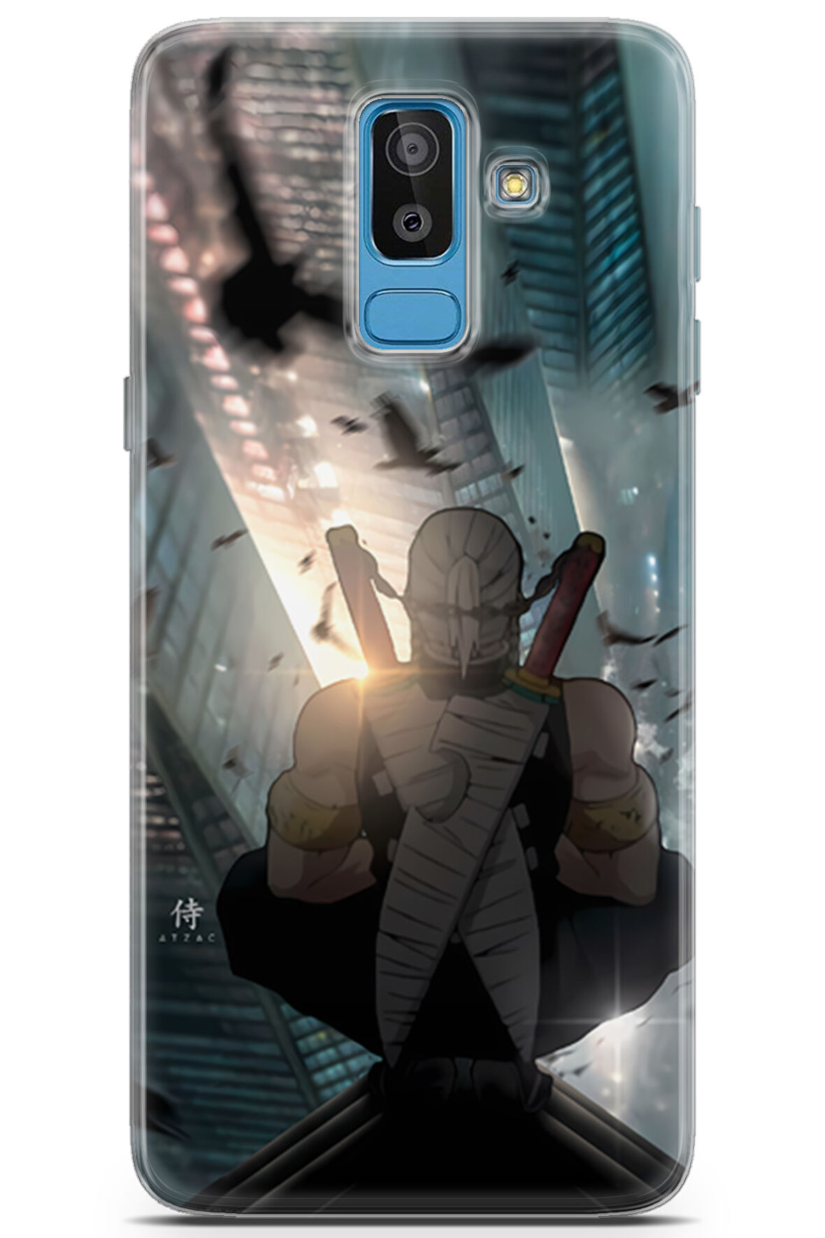 Samsung Galaxy J8 uyumlu Anime 16 Şeffaf Demon Slayer Tengen