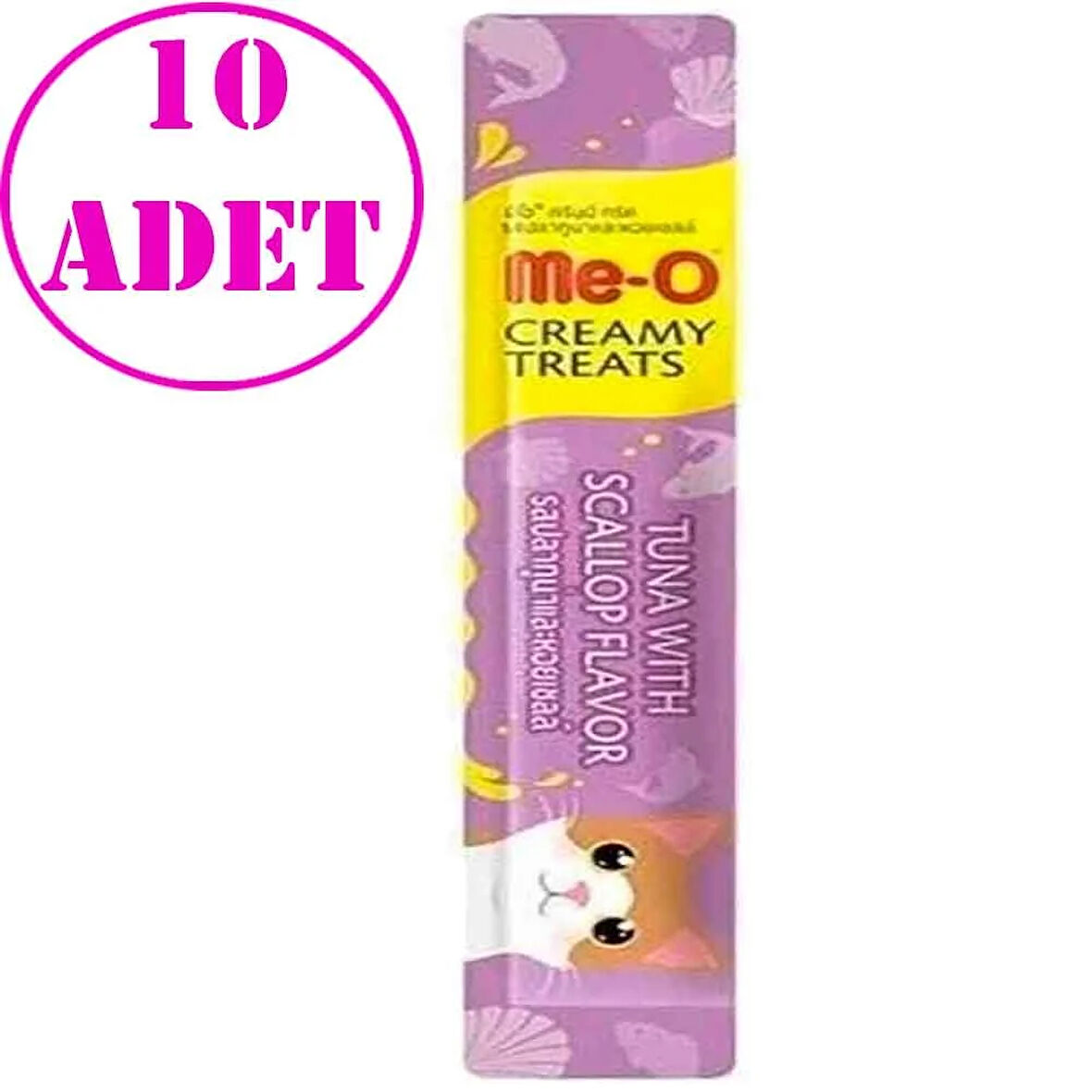 MeO Ton Balıklı ve Deniz Taraklı Kremalı Kedi Ödül Maması Tekli 15 Gr 10 AD