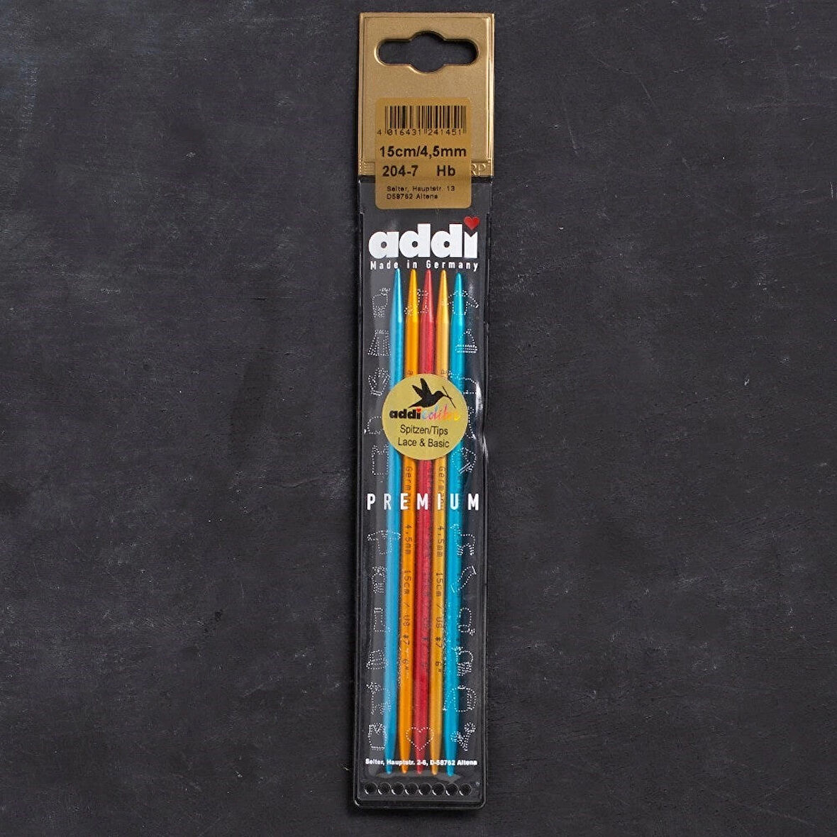 Addi Colibri 4,5mm 15cm Renkli Çorap Şişi - 204-7