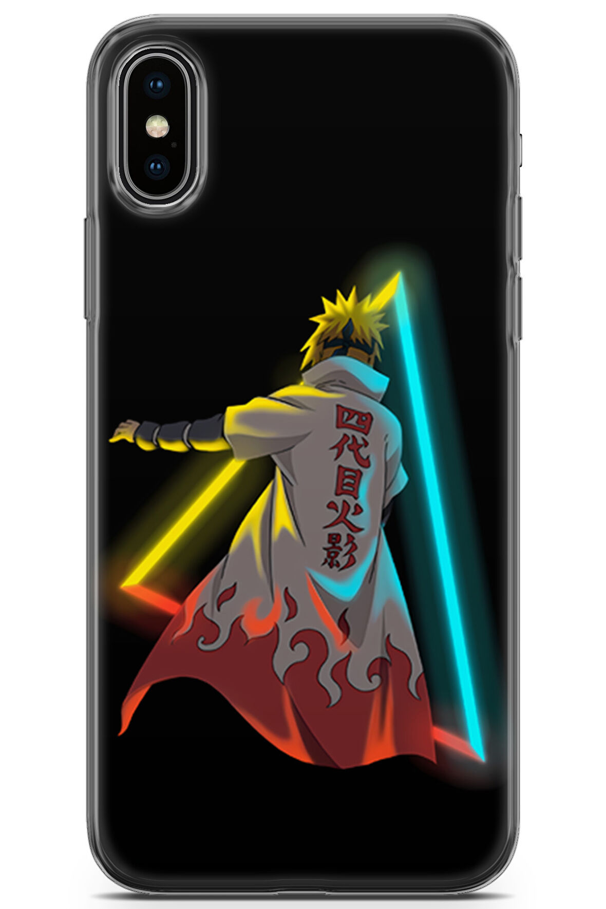 Apple iPhone X uyumlu Anime 32 Renkli Tasarım Minato Neon Naruto