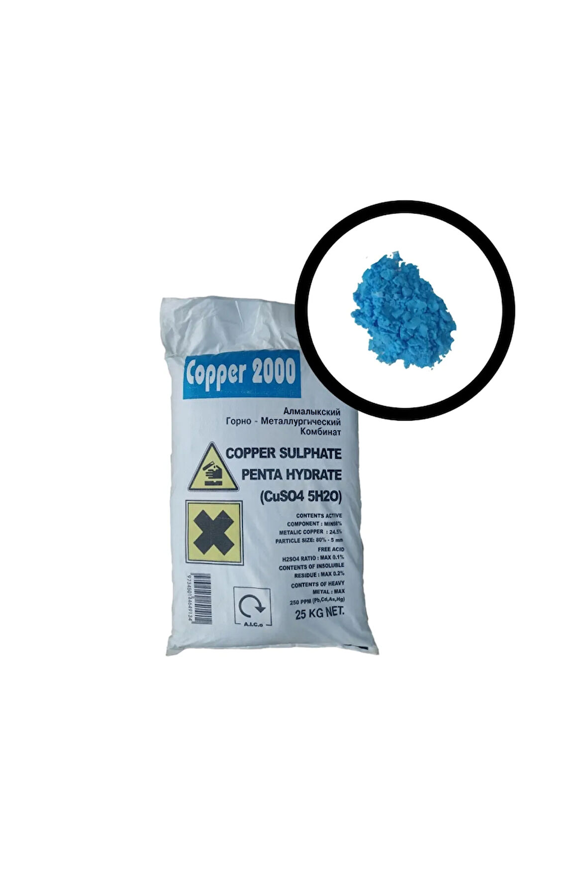 Copper 2000 Bakır Sülfat (25 KG) - Bakır Sülfat Pentahidrat (25 KG) -göztaşı