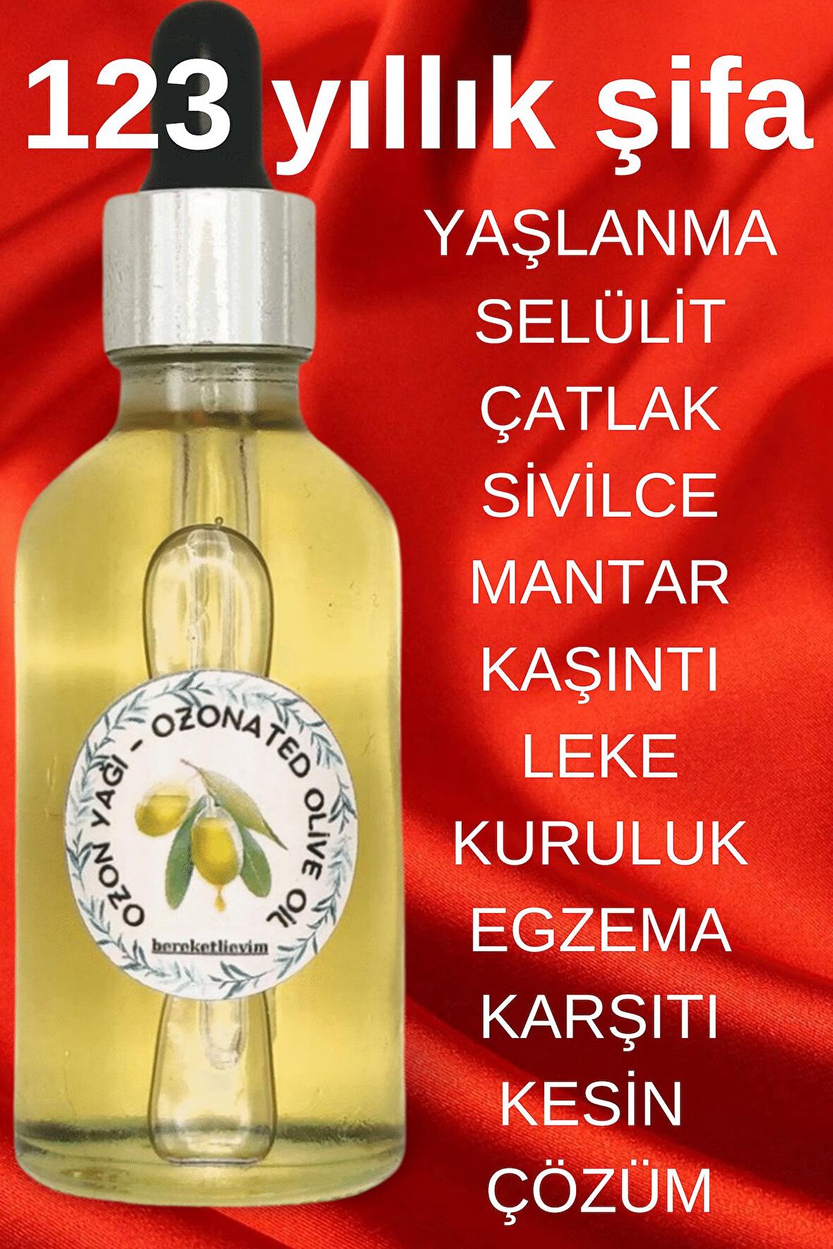 Ozon Yağı 50 ml, Ozonlanmış Zeytinyağı, Cilt Serumu SİPARİŞ VERDİĞİNİZ GÜN DOLUM YAPILIR.