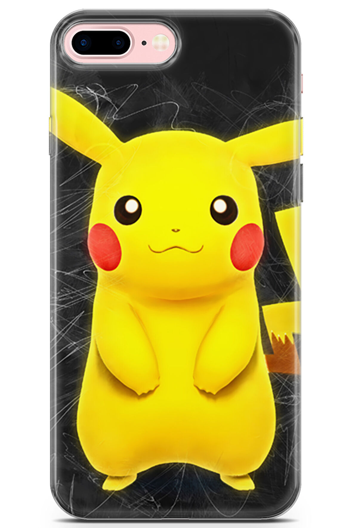 Apple iPhone 7 Plus uyumlu Pokemon 8 Parlak Baskılı Pastel Picachu