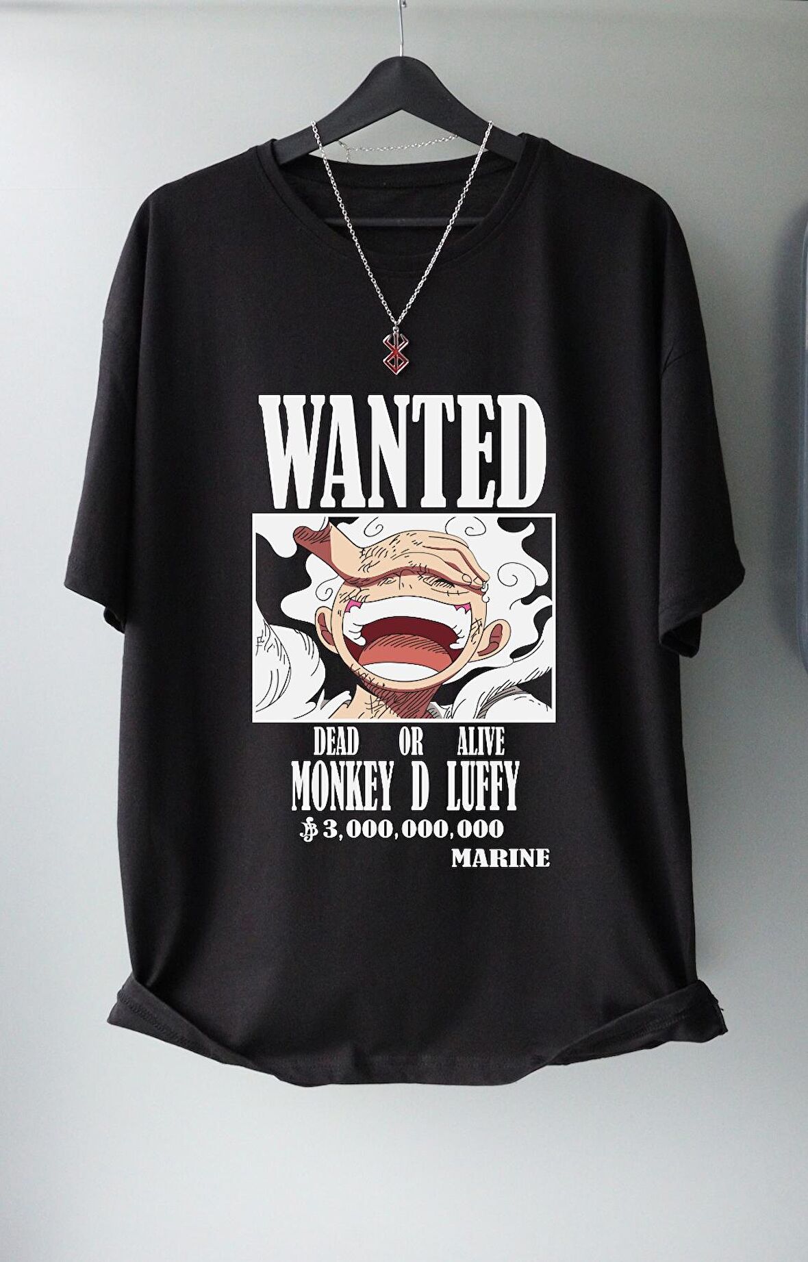 Oversize OnePiece Luffy EX5 Tişört, Unisex Anime Baskılı T-Shirt