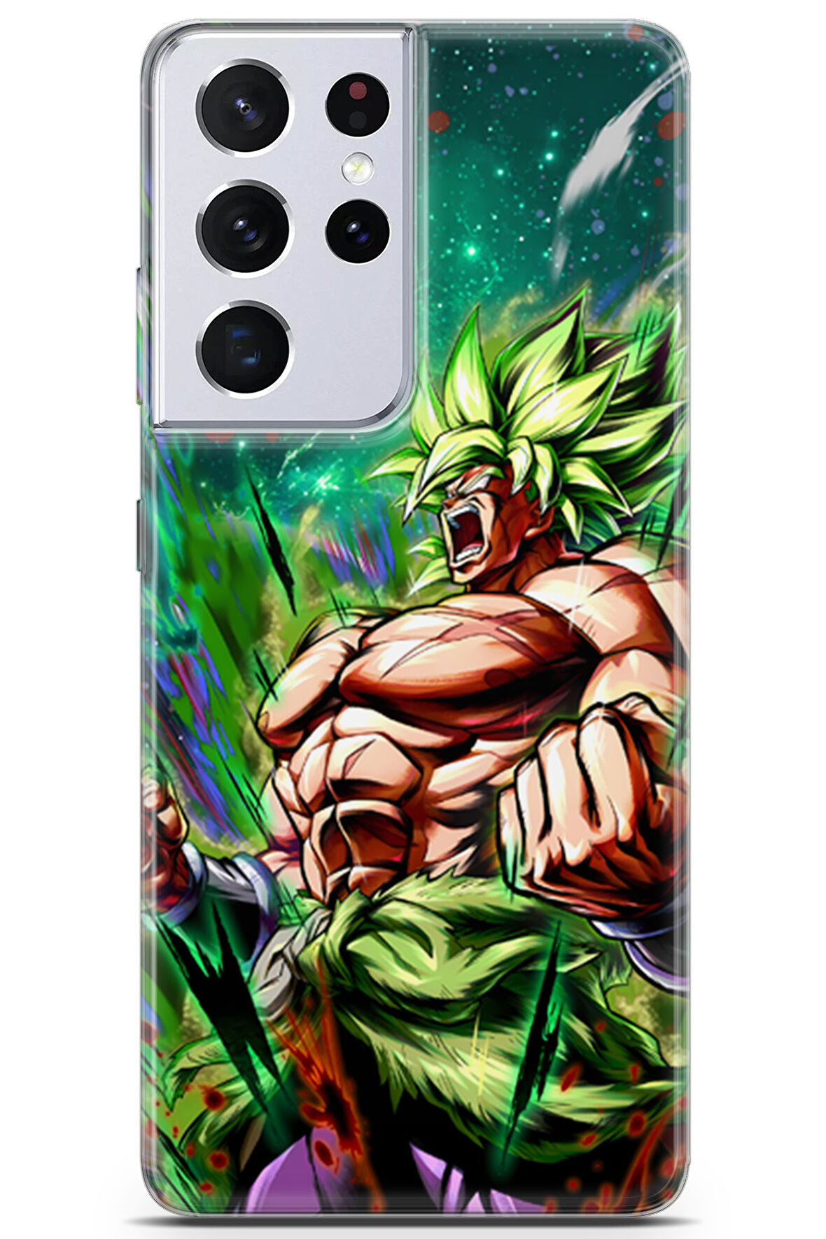 Samsung Galaxy S21 Ultra uyumlu Anime 3 Baskılı Telefon Kabı Saiyan Rage Dragon Ball