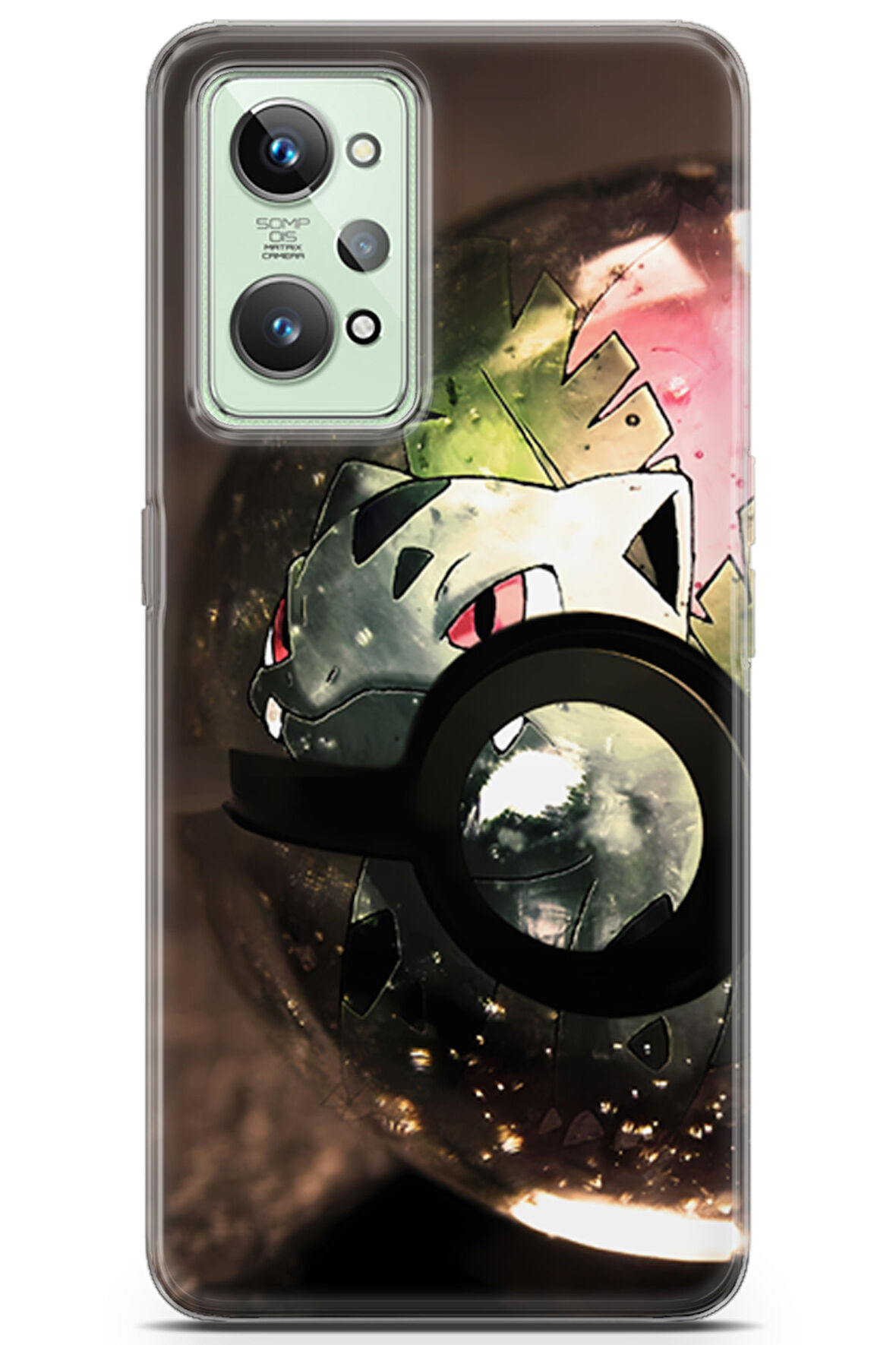 Realme GT 2 uyumlu Pokemon 15 Baskılı Telefon Kabı Gümüş Pokemon