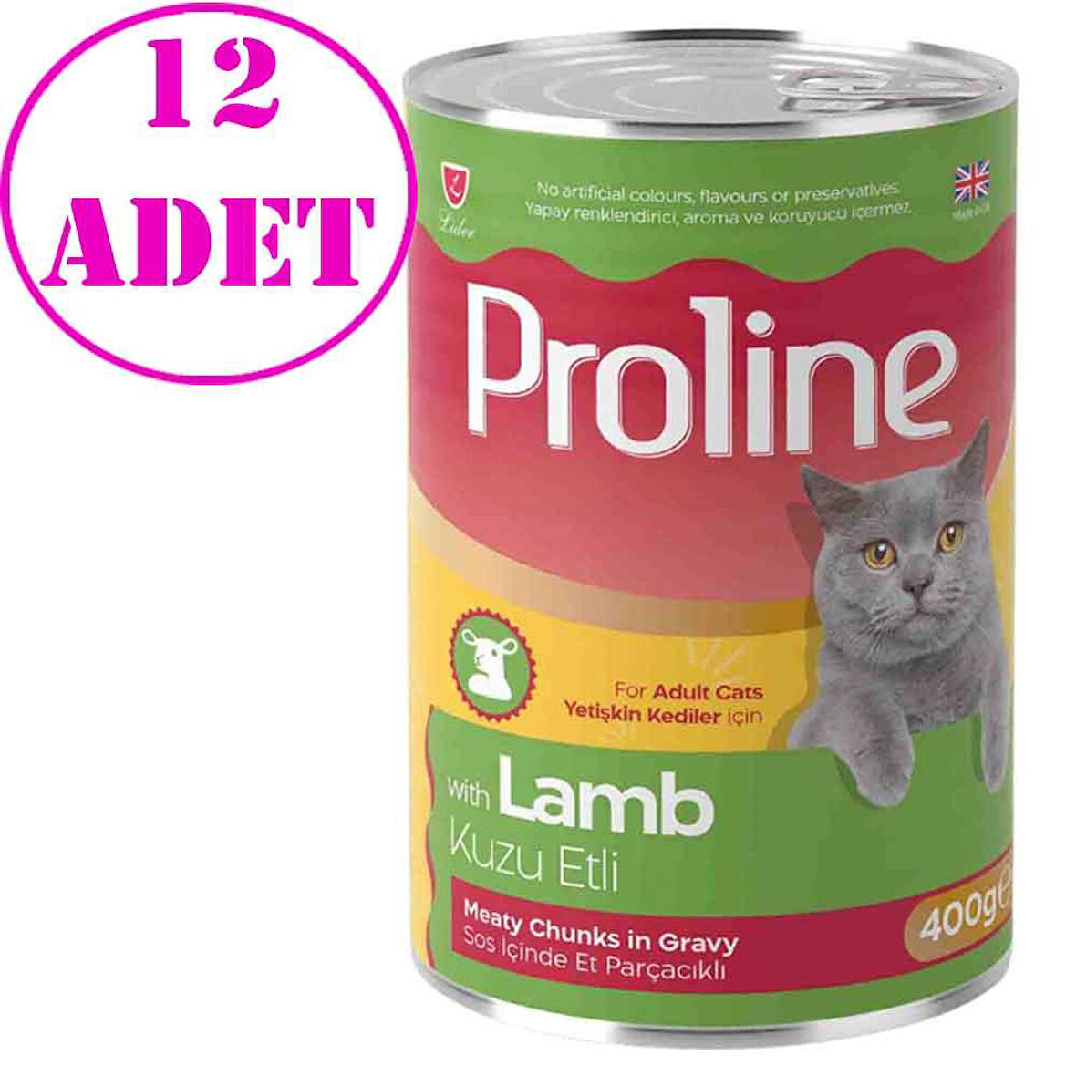 Proline Kedi Konserve Maması Kuzu Etli 400 Gr 12 AD