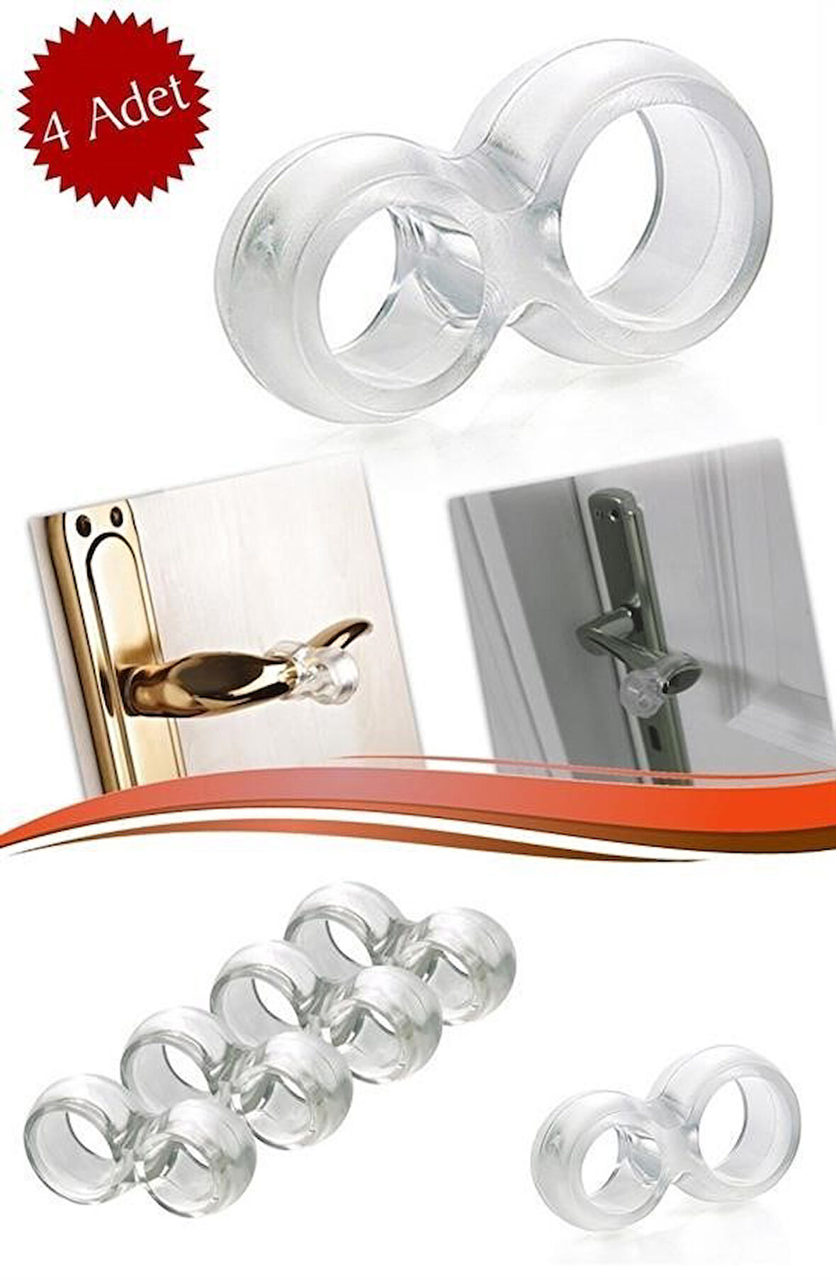 caselka® Silikon Kapı & Pencere Vurma Önleyici Stoper Kapı Tamponu 4 Adet