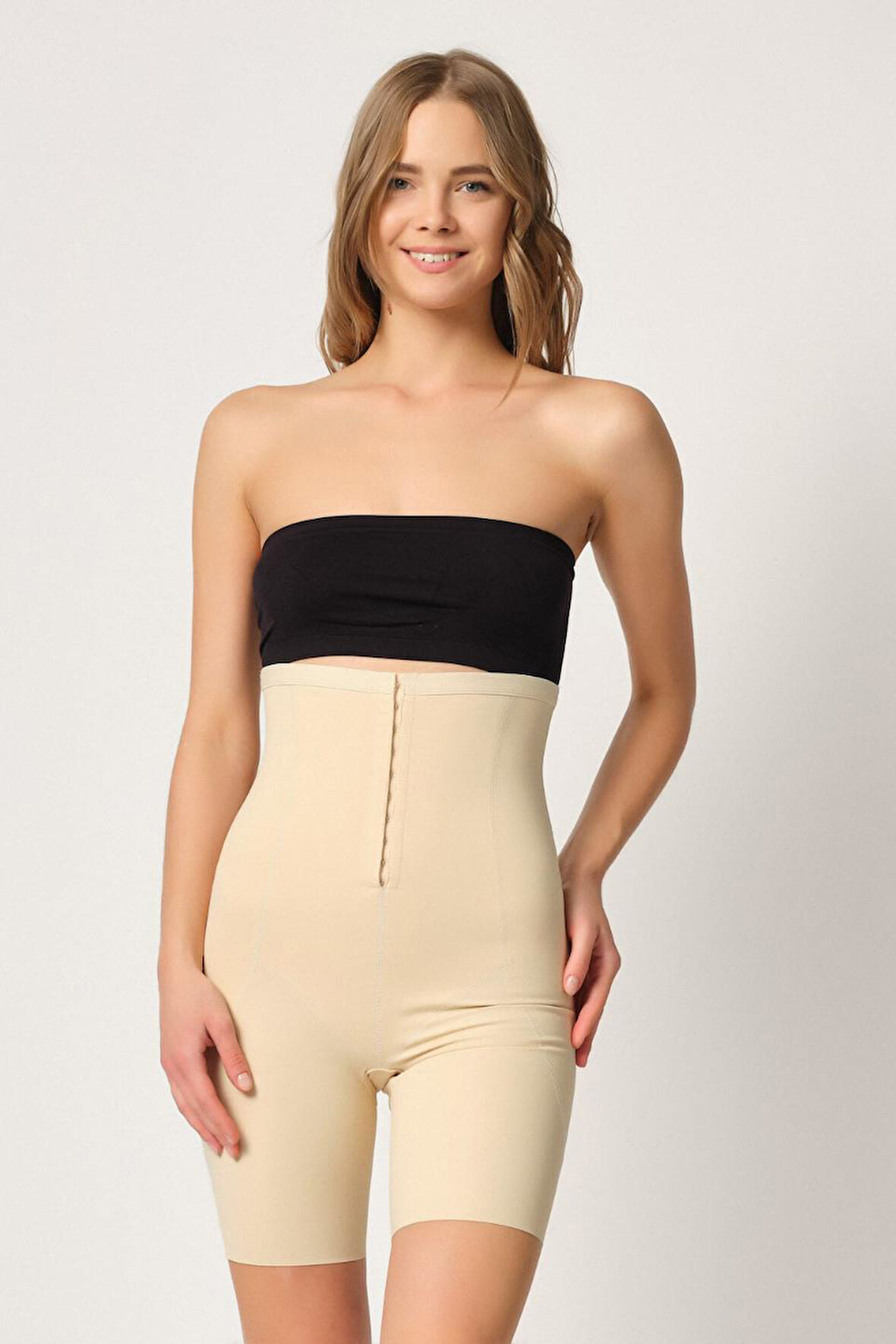 TEN MI Emay 2832 Yüksek Bel Balen Destekli Agraflı Lazer Korse