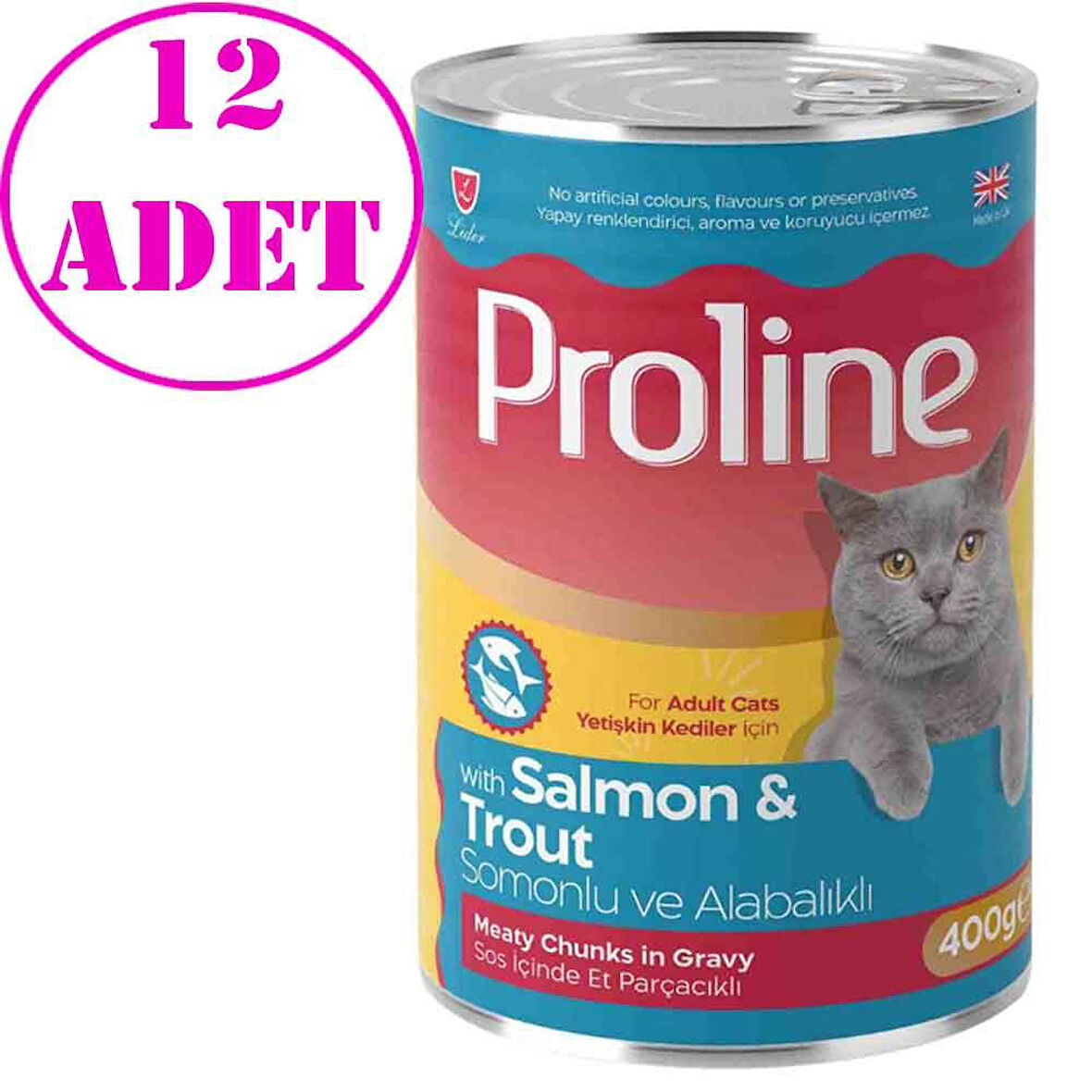 Proline Kedi Konserve Maması Somonlu ve Alabalıklı 400 Gr 12 AD