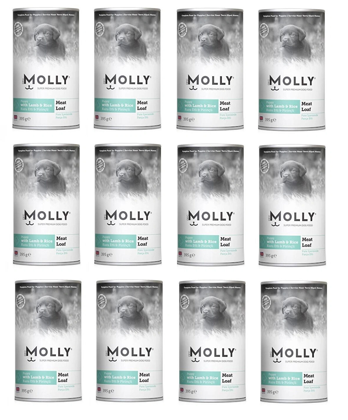 Molly Kuzu Etli ve Pirinçli Ezme Yavru Köpek Konservesi 400 Gr X 12 Adet