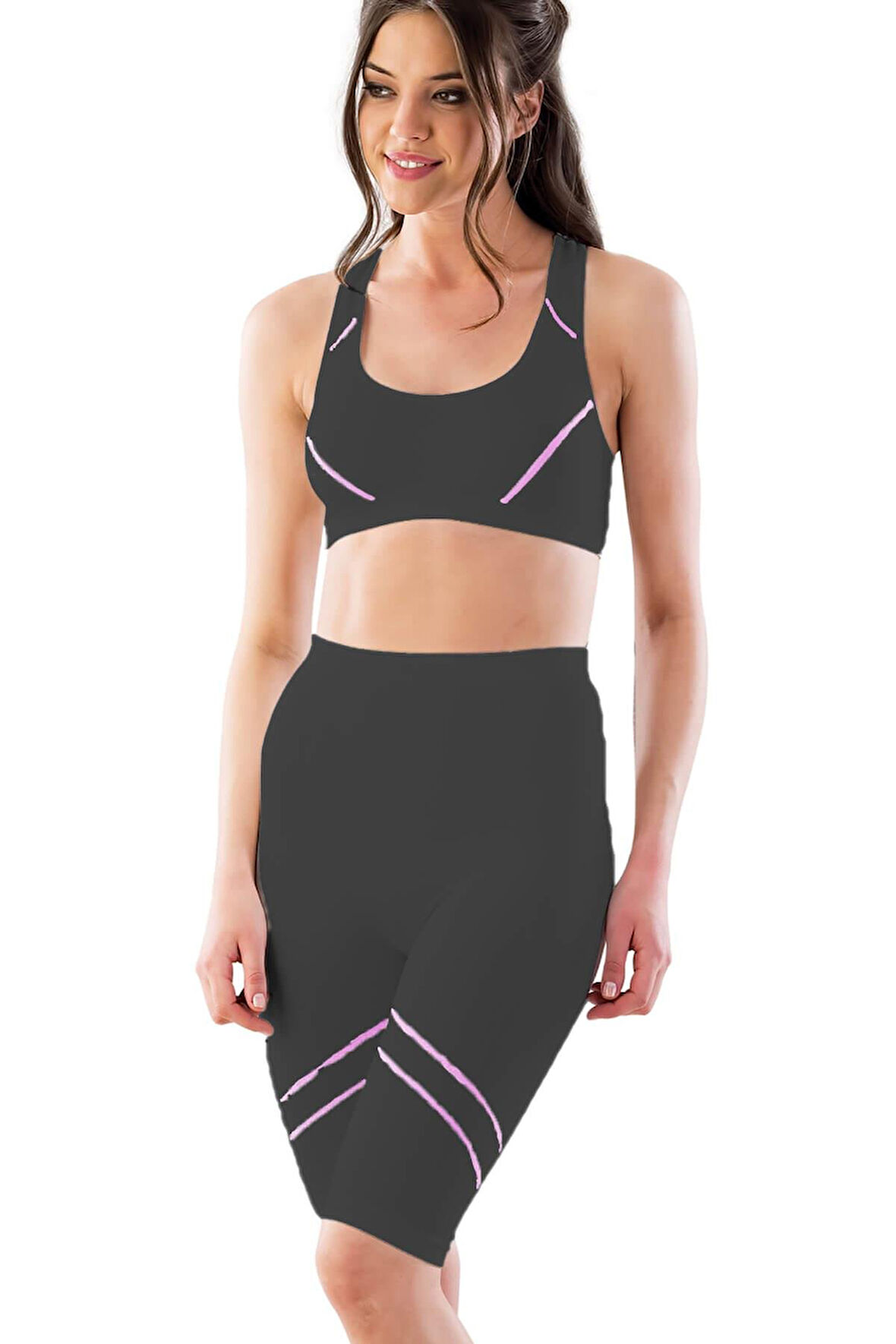 SİYAH-PEMBE MI Emay 3850 Soft Büstiyer Takım