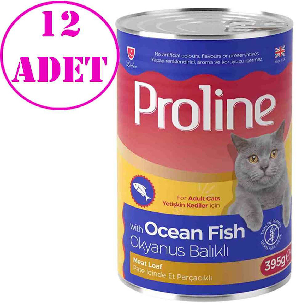 Proline Kedi Konserve Maması Pate Okyanus Balıklı 395 Gr 12 AD