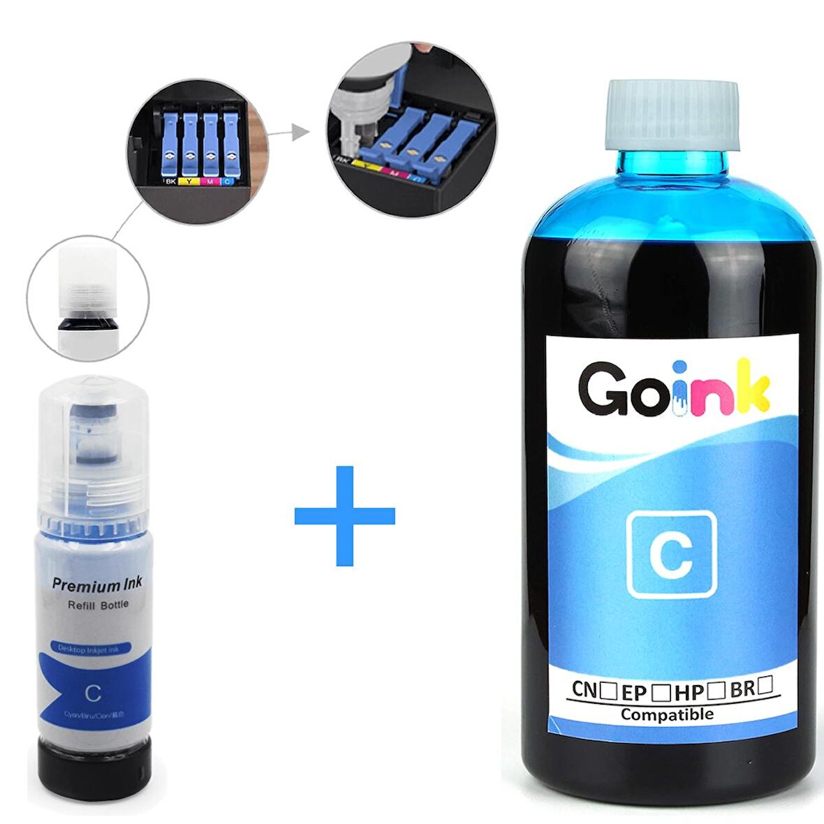 Epson L3252 için 103 Mürekkep 500 ml Mavi + 70 ml Hediye