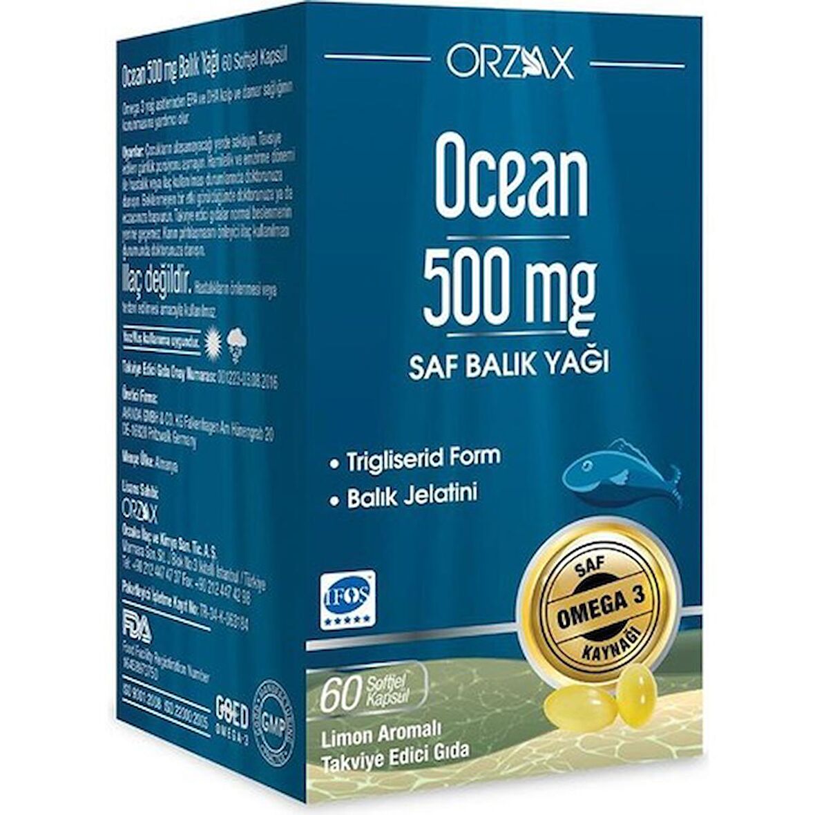 Orzax Ocean Balık Yağı 500mg 60 Kapsül