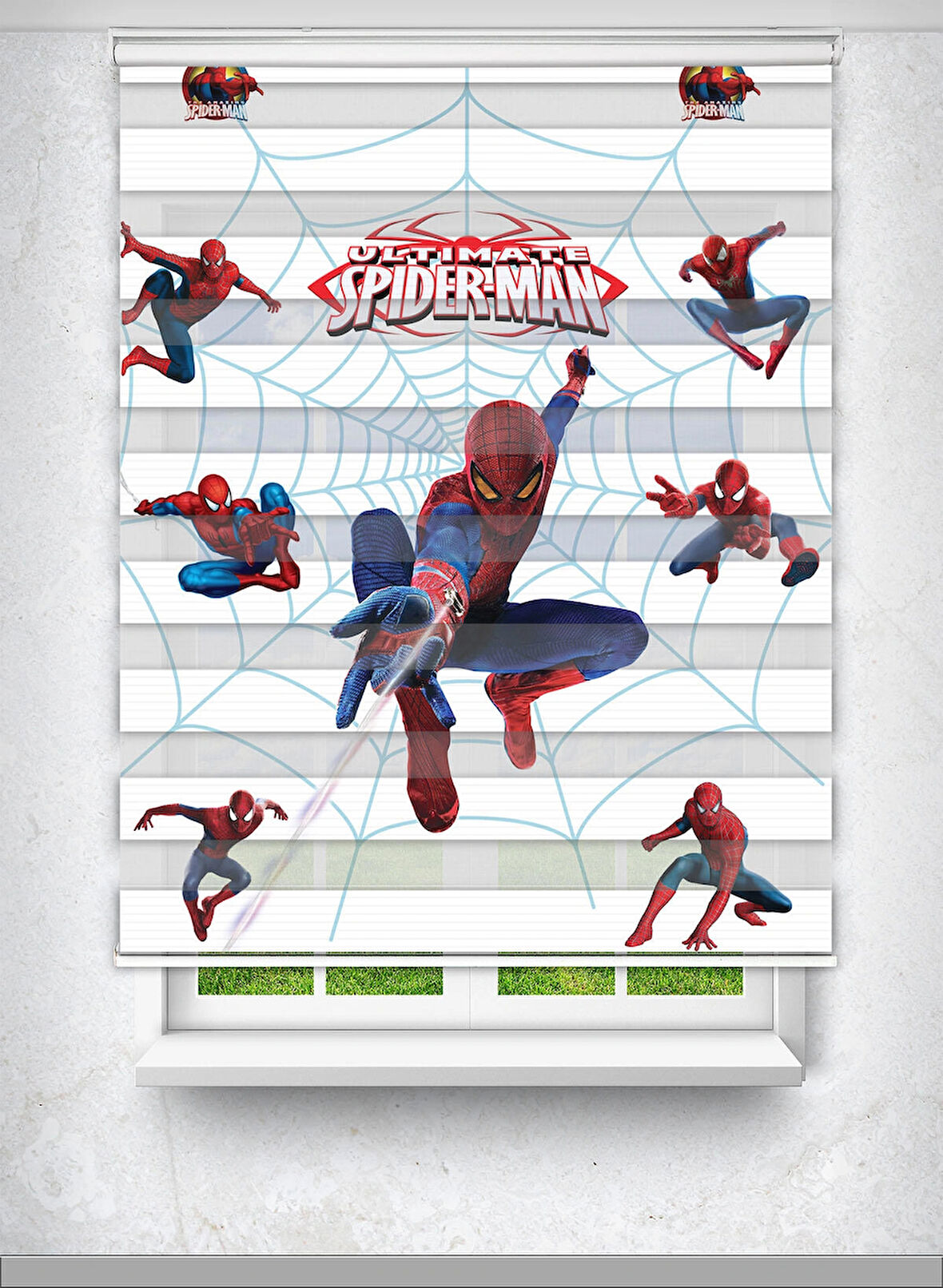 Örümcek Adam Baskılı Zebra Perde - Çocuk Odası Perdesi - Dijital Baskılı Zebra Stor Perde