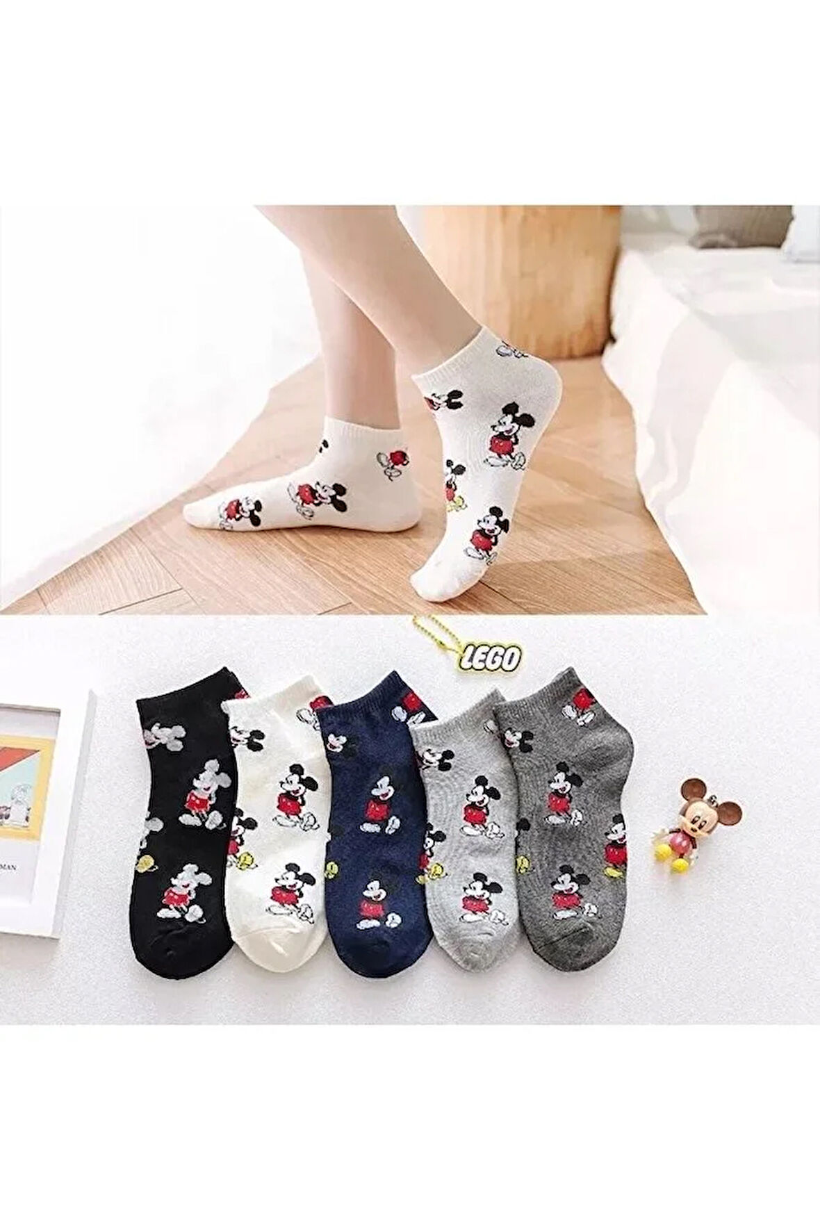 5'li Kadın Sevimli Patik Bilek Çorap