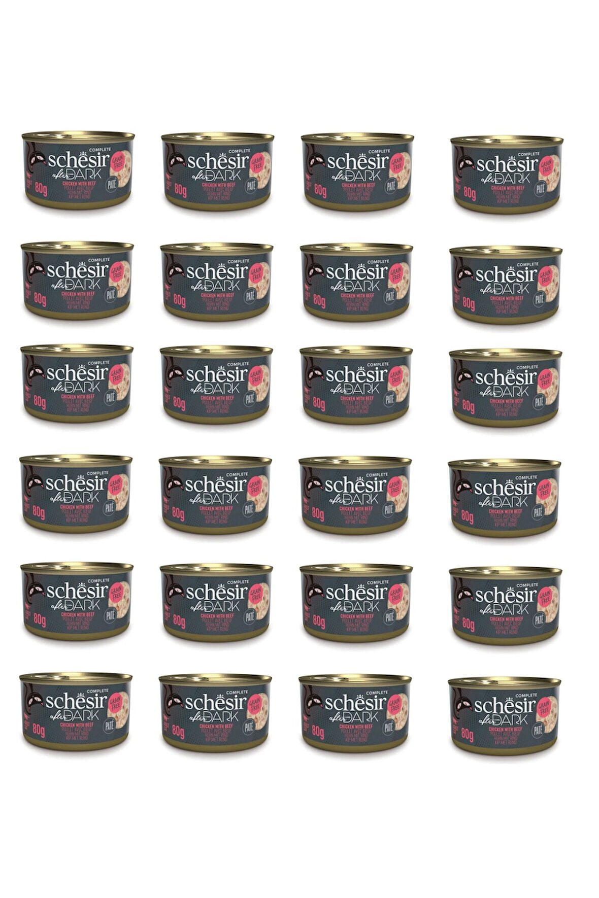 Schesir After Dark Pate Tavuk ve Sığır Etli Kedi Konserve 80 Gr. X 24 Adet