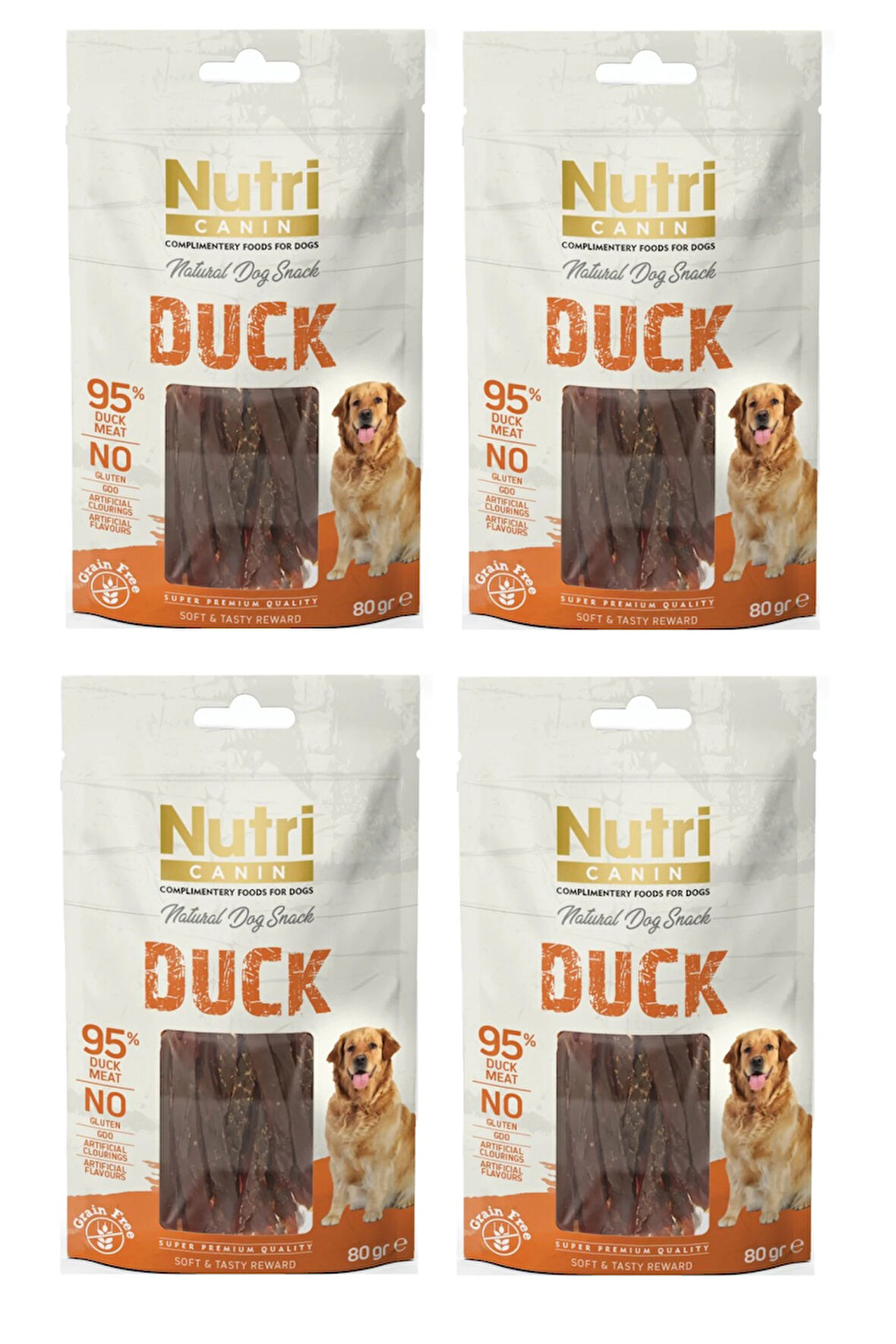 Nutri Canin Ördekli Fileto Tahılsız Köpek Ödülü 80 Gr. X 4 Adet
