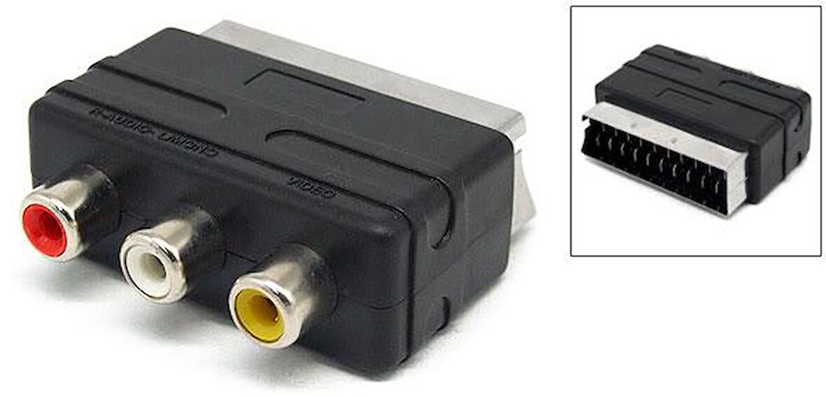 Scart - 3Rca Adaptör Mini (5'li Paket)