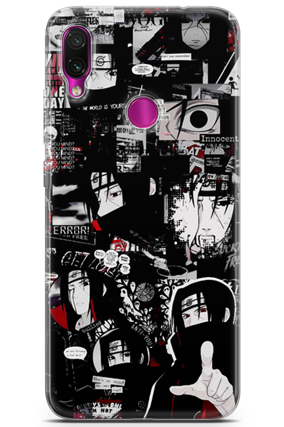 Xiaomi Redmi Note 7 uyumlu Anime 29 HD UV Baskı Itachi Uchiha