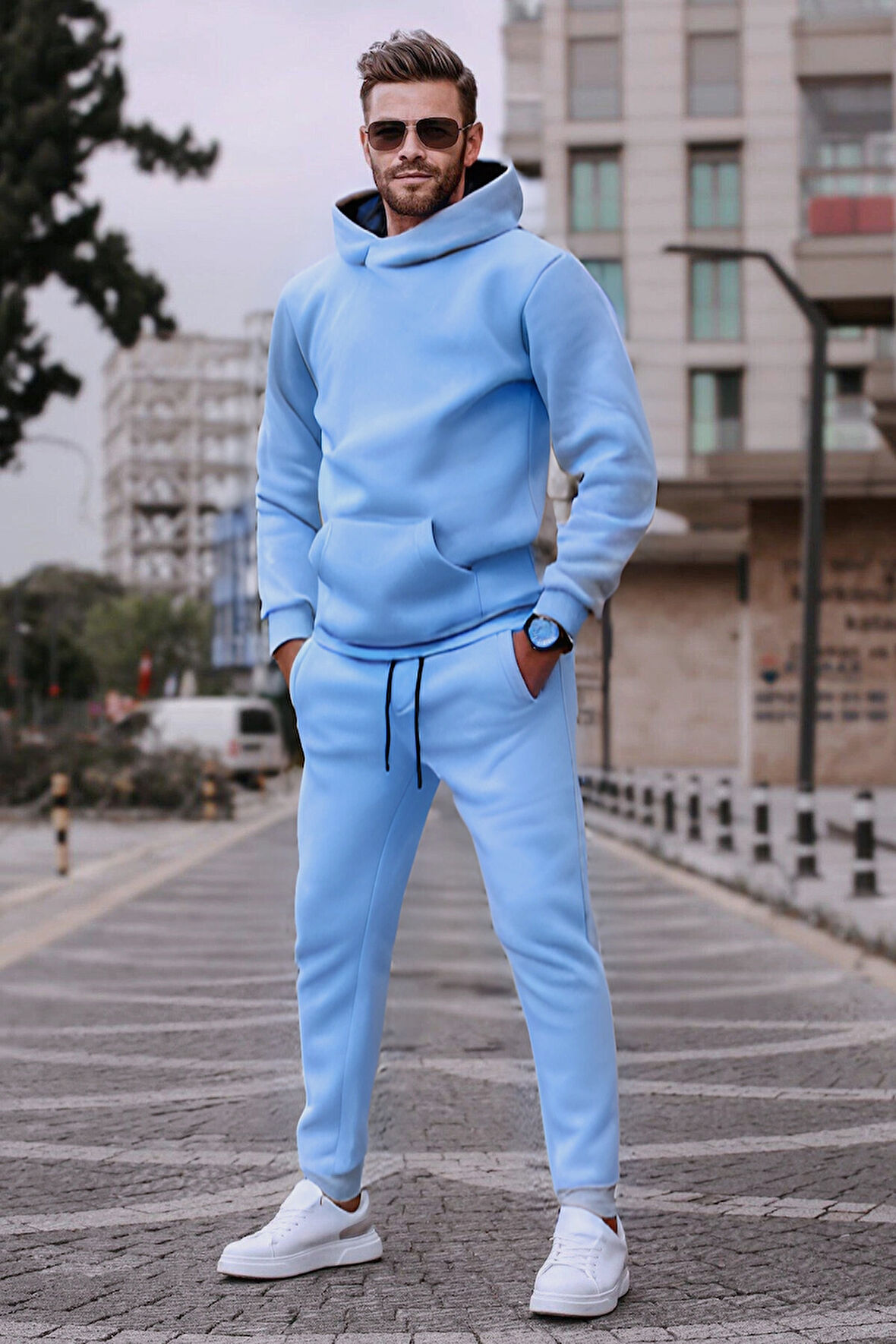 Unisex Oversize 3 İplik Şardonlu Eşofman Takımı