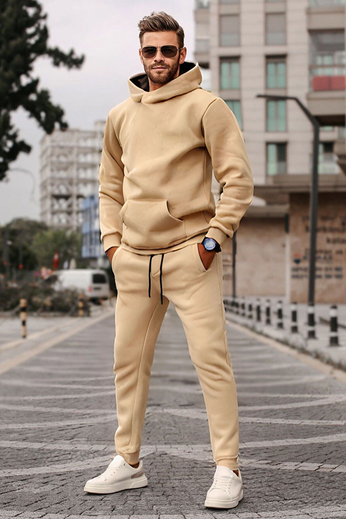 Unisex Oversize 3 İplik Şardonlu Eşofman Takımı