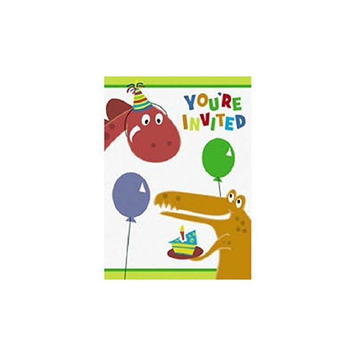 DİNOZOR DOĞUM GÜNÜ DAVETİYE SETİ 8'Lİ