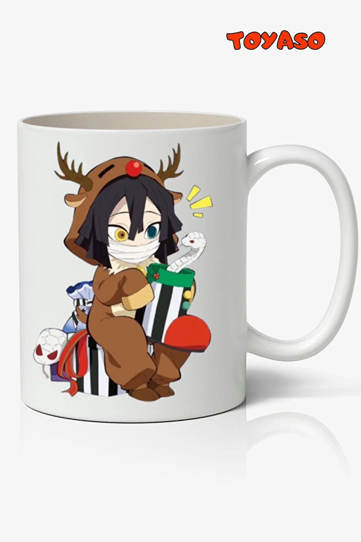 Yılbaşı Demon Slayer İblis Keser Obanai Iguro  Anime Beyaz Kupa Bardak Sevgiliye Arkadaşa Hediye