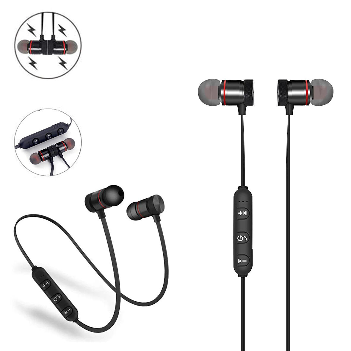 WIRELESS Kablosuz Kulakiçi Kulaklık Bluetooth Şarjlı Mıknatıslı