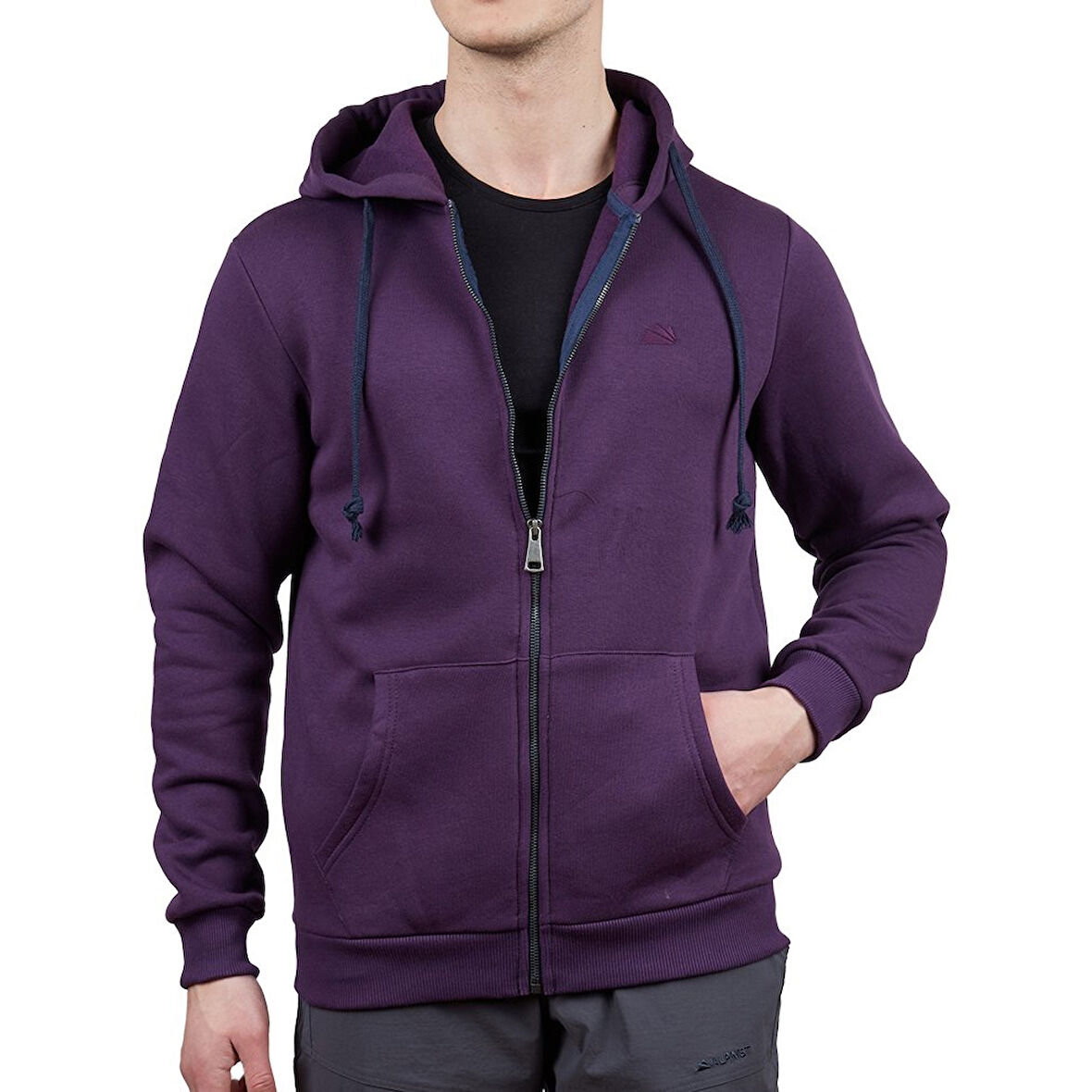 Alpinist Covert Tam Fermuarlı Erkek Sweatshirt Mürdüm (600501)