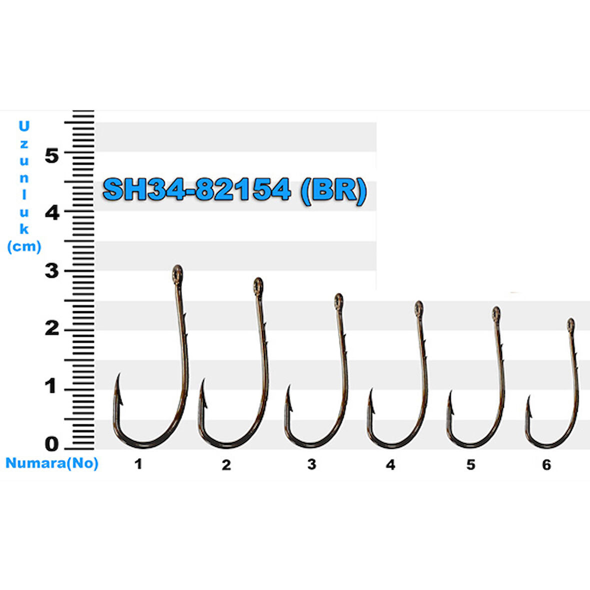 SH34-82154 Sea Horse No: 5/0 Bronz İğne (10'lu)