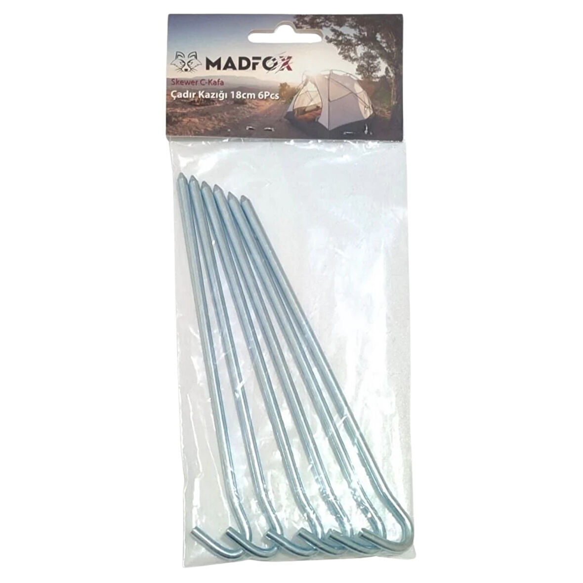 Çadır Kazığı - Madfox Skewer C-Kafa - 6 Parça - 18 cm  - 547329