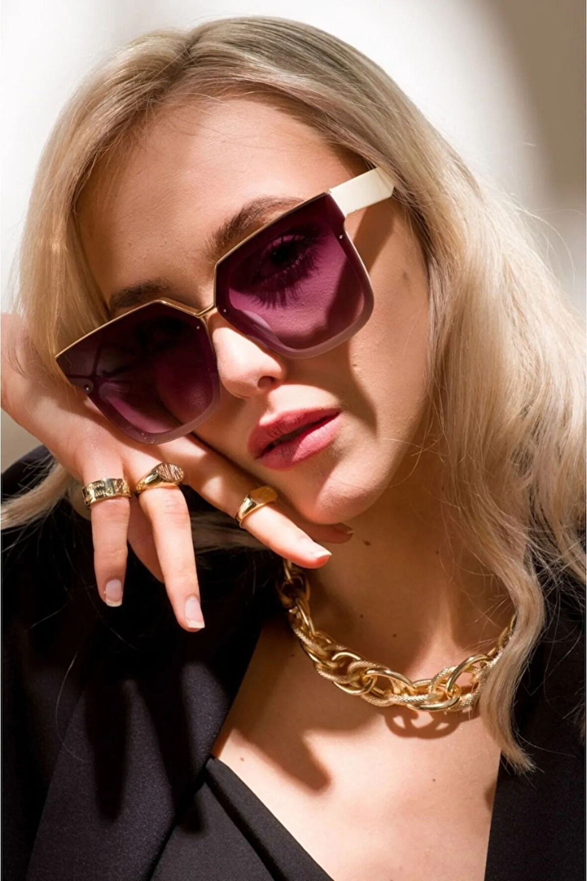 Yeni Sezon Bej Kadın Güneş Gözlüğü