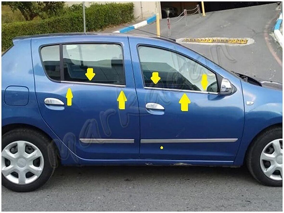 WOC Chrome Dacia Sandero Krom Cam Çıtası 2012 Sonrası 4 Parça Paslanmaz Çelik