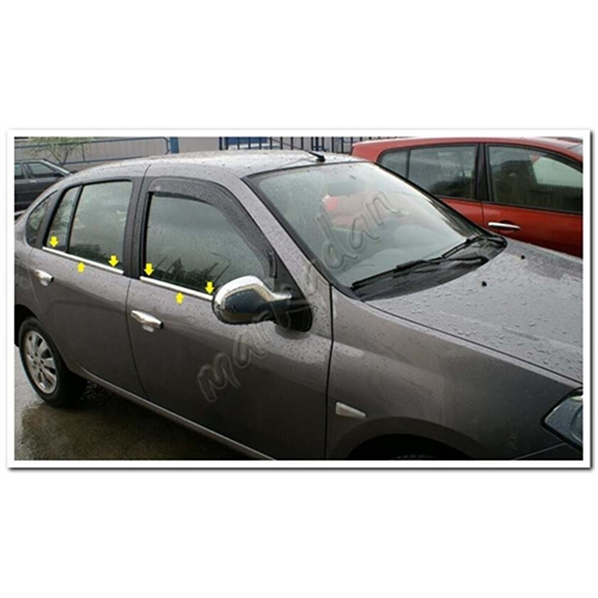 WOC Chrome Renault Clio Symbol Krom Cam Çıtası 2009-2012 4 Parça Paslanmaz Çelik