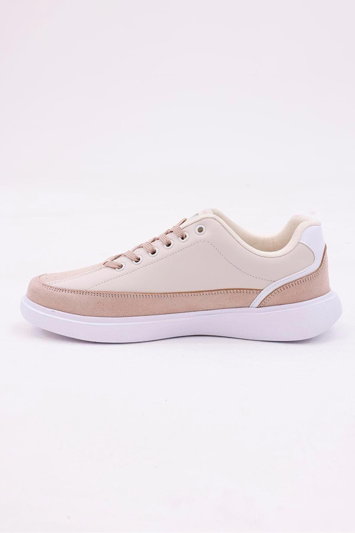 Dijital Baskı Erkek Bej-Beyaz Sneaker Ayakkabı