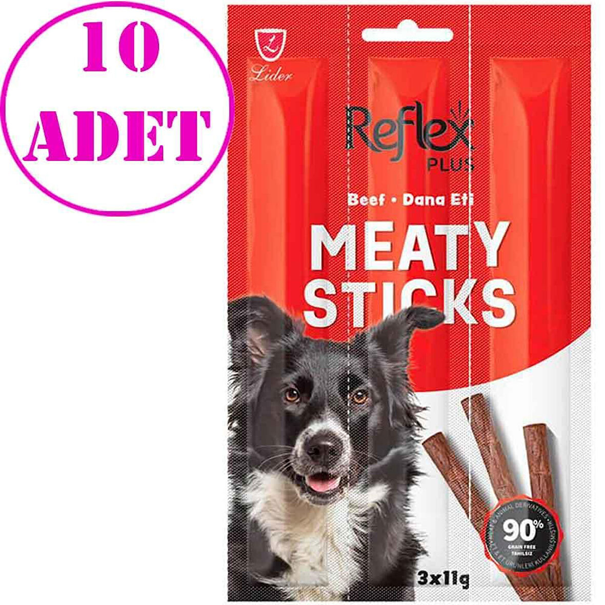Reflex Biftekli Köpek Ödül Çubuğu 3x11 Gr 10 AD